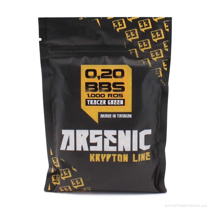 Bolas Arsenic Krypton Trazadora 0.20g 1000 Bbs Verdes — Munição (BBs) — Airsoft Market PT