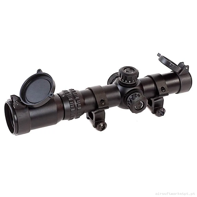 Mira telescópica 1-4X24SE Aim-O Scope Tático Retículo Vermelho/Verde negro — Miras & Ópticas — Airsoft Market PT