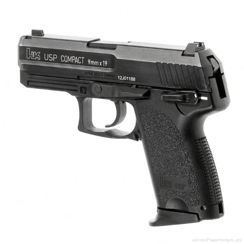 Pistola GBB USP Compact Umarex H&K Negra (By KWA) — Pistolas — Airsoft Market PT