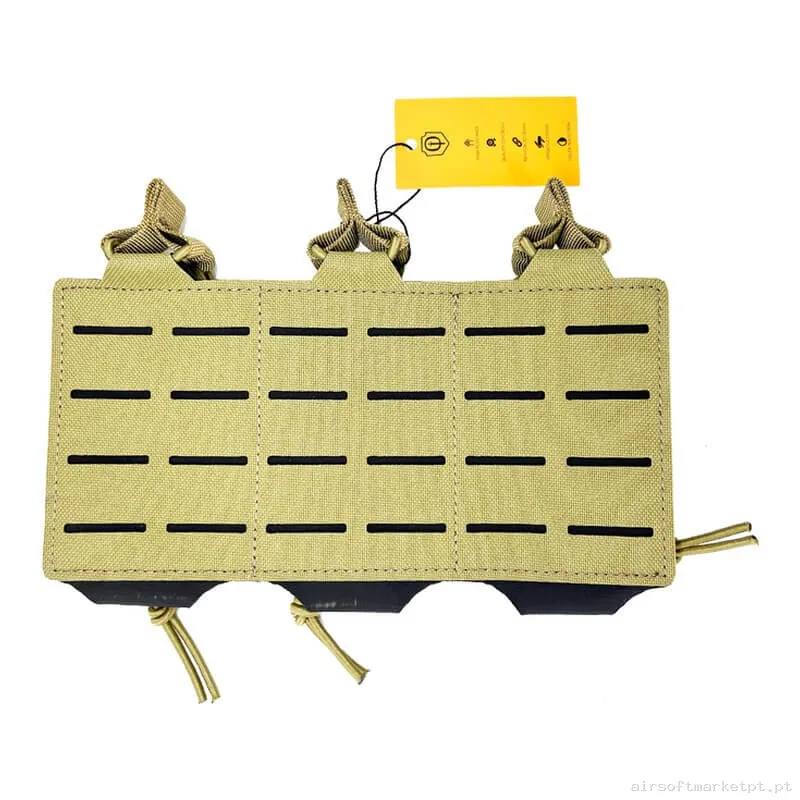 Pouch Magazine Pouch Triple M4 Conquer Corte a laser tan — Coletes & Rigs — Airsoft Market PT