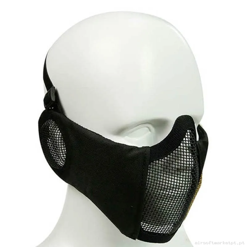 Máscara Proteção Estendida Malha/Tecido Wosport Starker V preta — Proteção Ocular & Facial — Airsoft Market PT