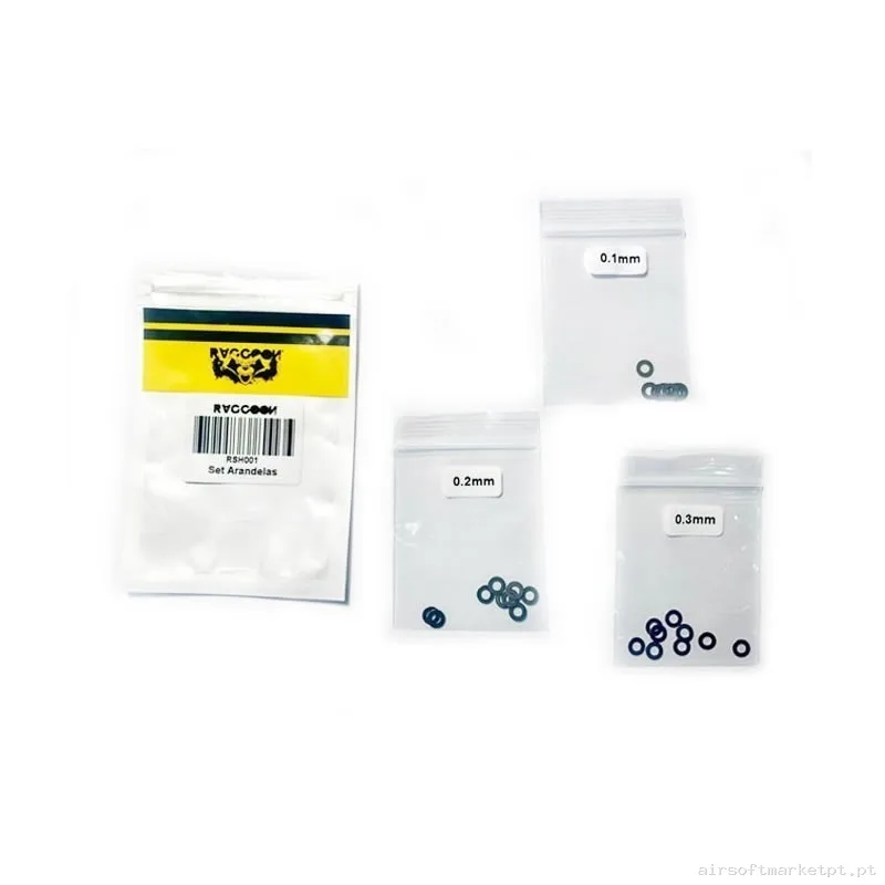 SET DE ARANDELAS RACCOON PARA SHIMEADO RSH001 — Peças Internas (AEG) — Airsoft Market PT