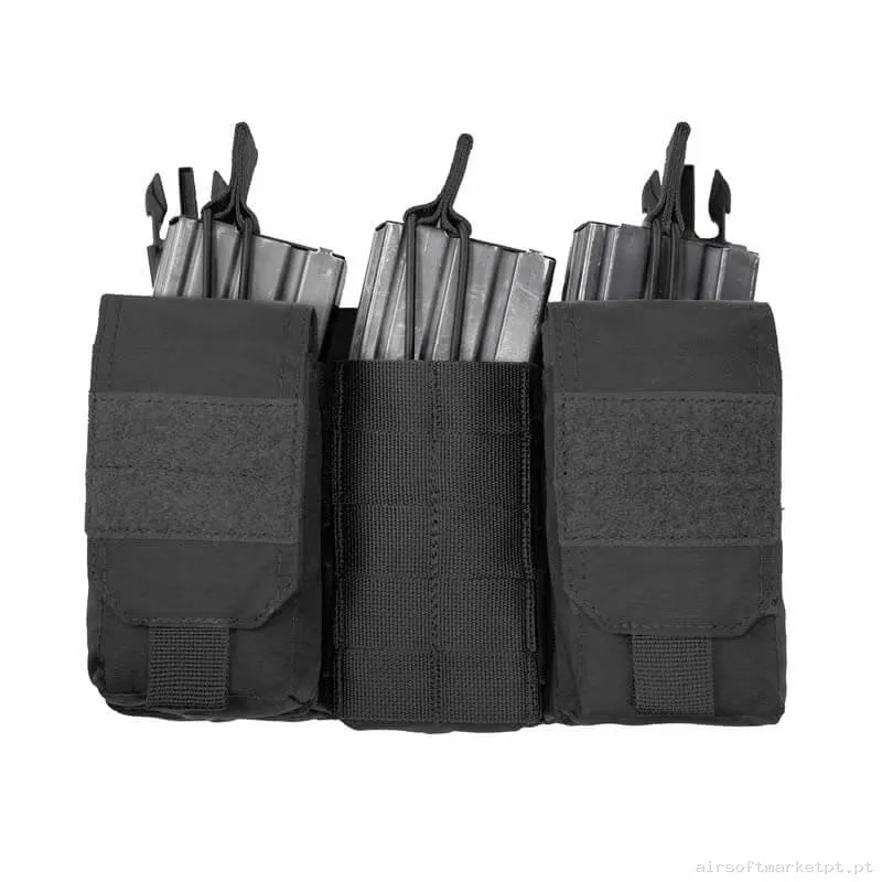 Magazine Pouch Triplo M4/Ak Warrior Assault Open Top Dfp Mk1 preto — Coletes & Rigs — Airsoft Market PT
