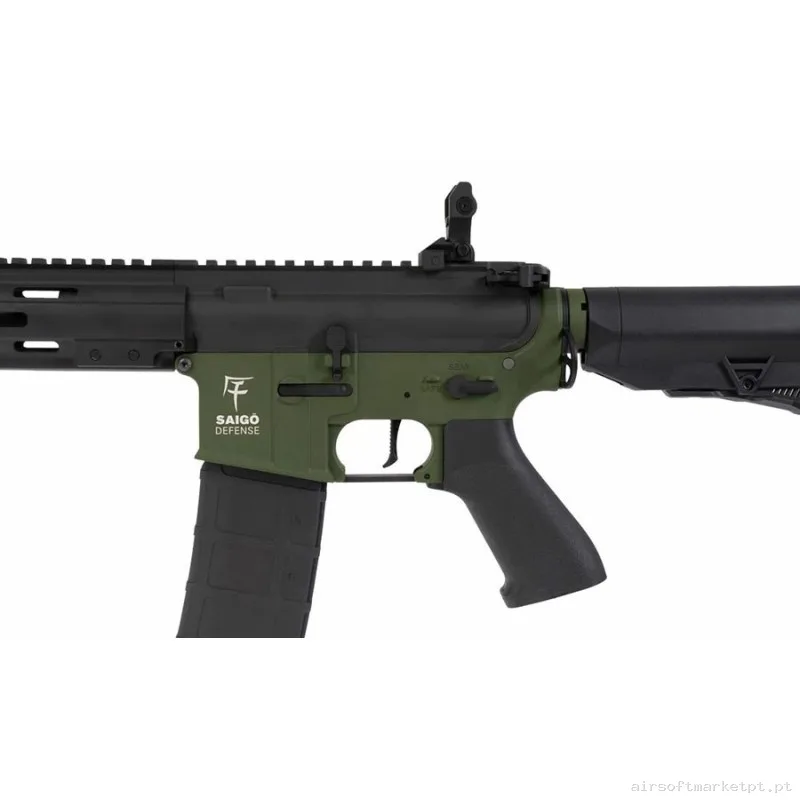 REPLICA BUSHIDO CHU NEGRA/VERDE CON GATILLO ELÉCTRONICO - SAIGO DEFENSE — Rifles de Assalto (AR/M4/AK) — Airsoft Market PT (foto 3)