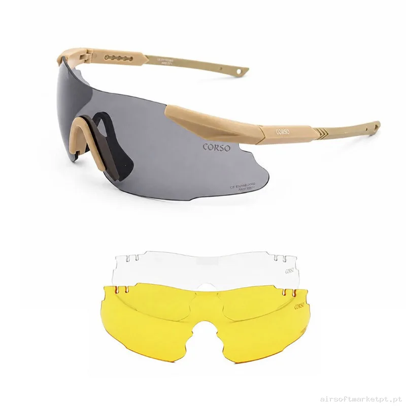 Gafa Corso Revenge Sinker 3 Lentes Coyote — Proteção Ocular & Facial — Airsoft Market PT