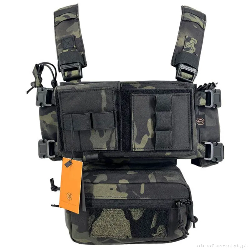 Colete Chest Rig Conquer Mini Chest Rig Estilo multicam Black — Coletes & Rigs — Airsoft Market PT