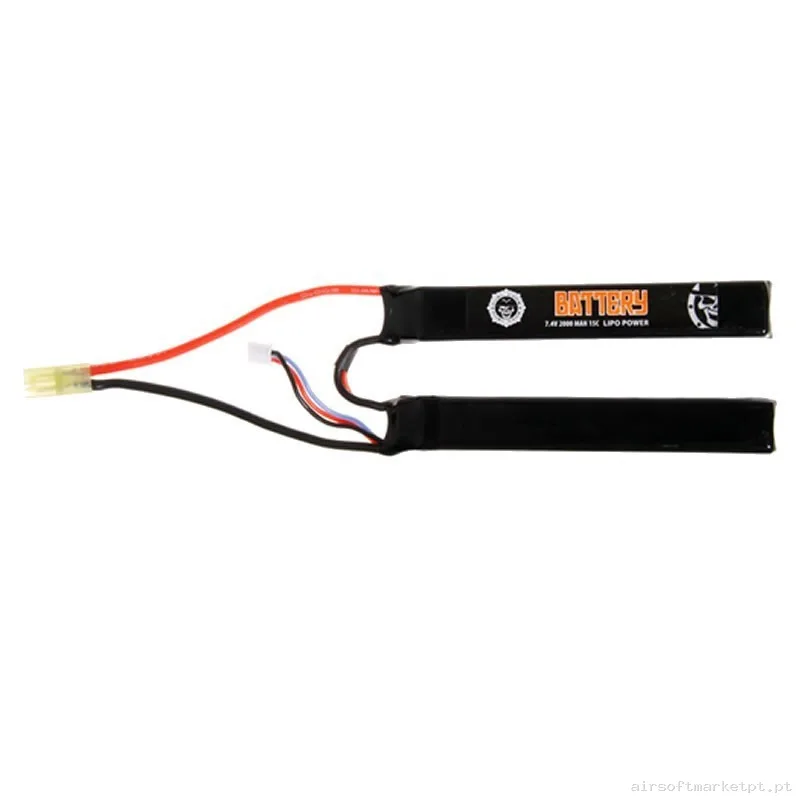 BATERÍA LIPO 7.4V 2000 MAH 15C DUEL CODE — Baterias & Carregadores — Airsoft Market PT