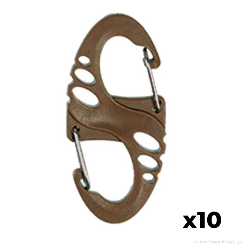 Mosqueton Mil-Tec Tactical S-Hook coyote Pacote 10u — Outros — Airsoft Market PT