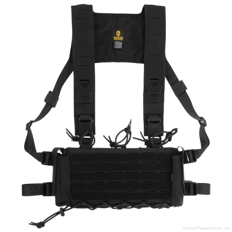 Pack Colete Chest Rig Ragnar Valhalla System Floki Tier 1 preto — Coletes & Rigs — Airsoft Market PT
