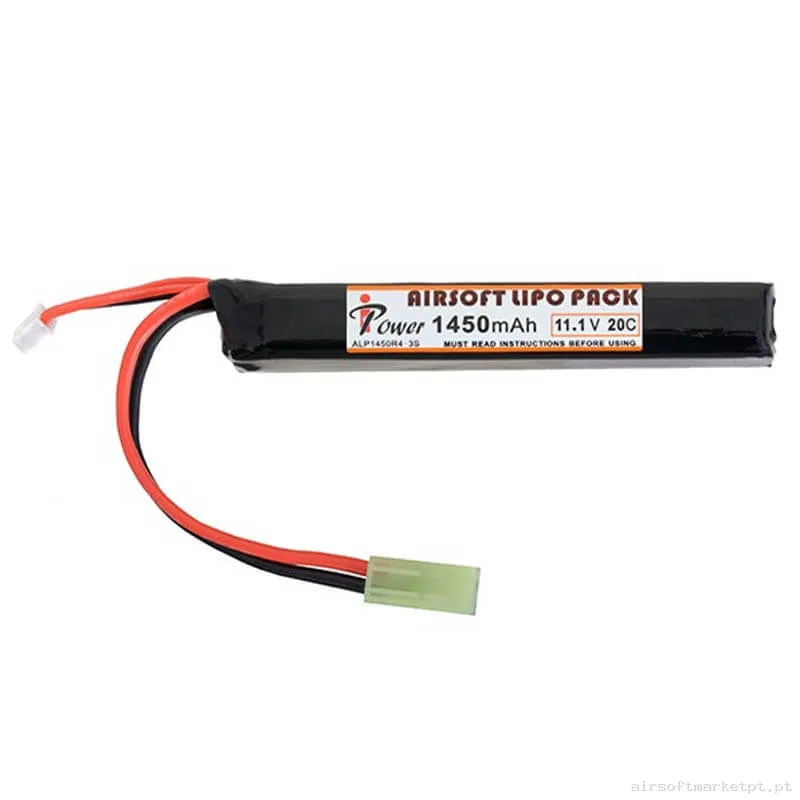 Bateria Lipo Stick Ipower 1450mah 11.1v 20c — Baterias & Carregadores — Airsoft Market PT