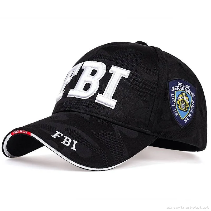 Boné de Beisebol Han Wild Fbi Estilo multicam Black — Proteção Ocular & Facial — Airsoft Market PT
