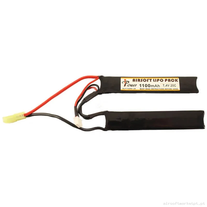 Bateria Lipo Nunchuk Doble Ipower 1100mah 7.4v 20c — Baterias & Carregadores — Airsoft Market PT