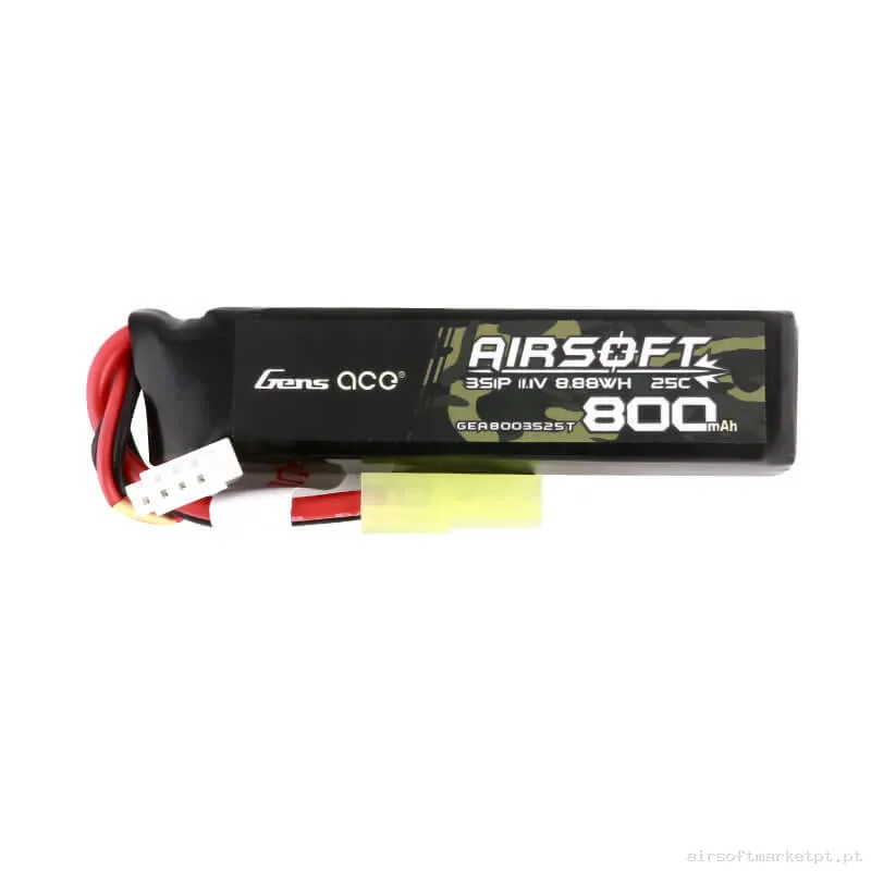 Bateria Lipo Stick Gens Ace 800mah 11.1v 25c — Baterias & Carregadores — Airsoft Market PT