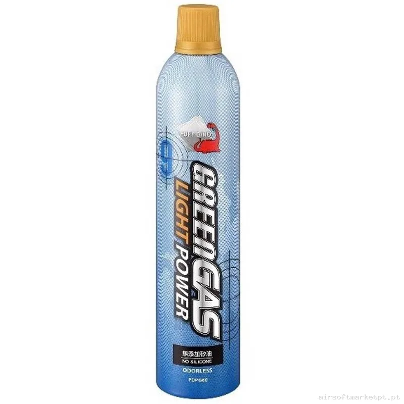Gas Puff Dino Green Gas Light Power 134a 9kg Sem Óleo 600ml — Gás & CO2 — Airsoft Market PT