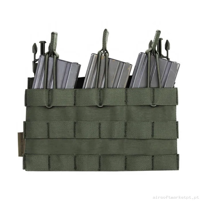 Pouch Magazine Pouch Triplo M4/Ak Warrior Assault Open Top Detachable verde od — Coletes & Rigs — Airsoft Market PT