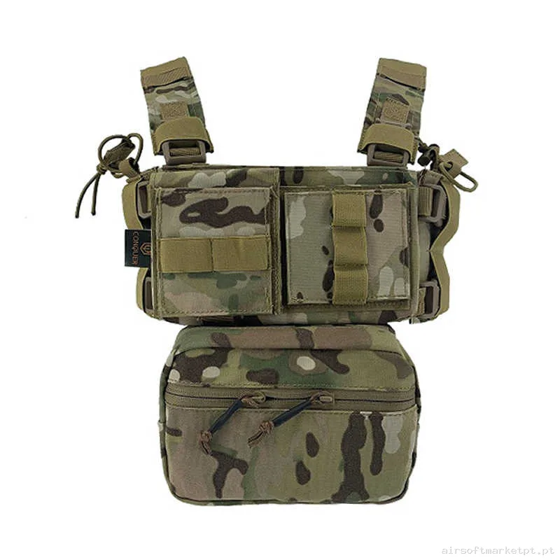 Colete Chest Rig Conquer Mini Chest Rig Estilo multicam — Coletes & Rigs — Airsoft Market PT