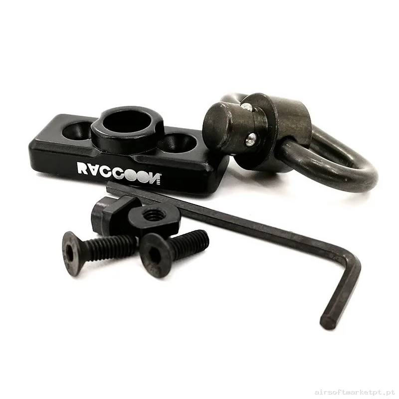 Externo Anilla Correa Keymod/M-Lok QD Raccoon negro — Acessórios & Componentes — Airsoft Market PT