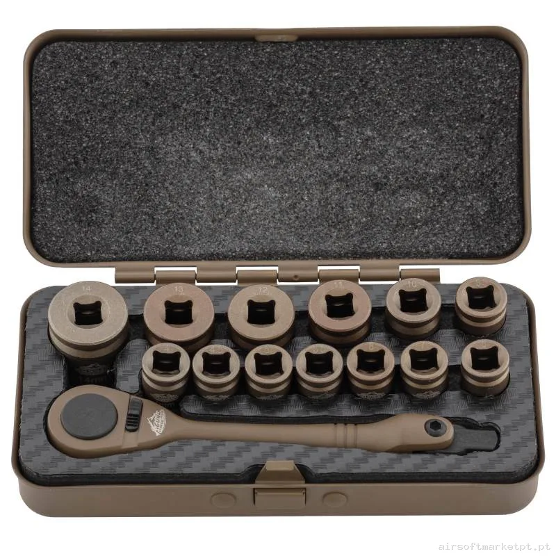 Ferramenta Chave Soquete Gun Power Tool Kit 14 Pcs Cerakote preto — Ferramentas — Airsoft Market PT