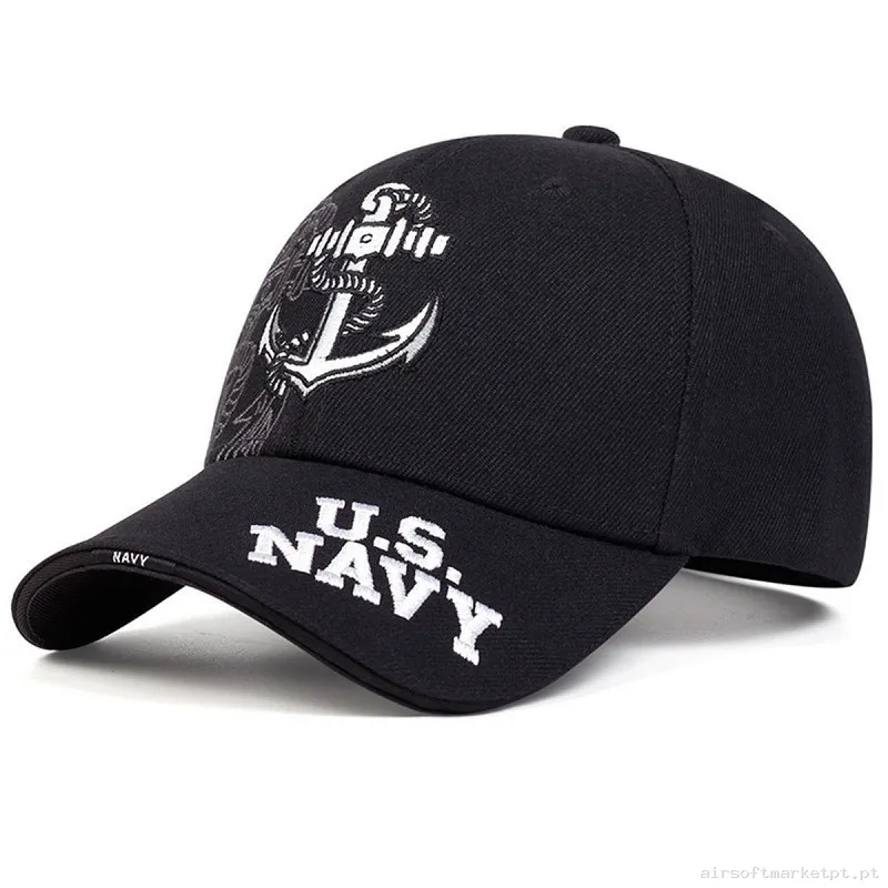 Gorra Béisbol US Navy Negra — Proteção Ocular & Facial — Airsoft Market PT