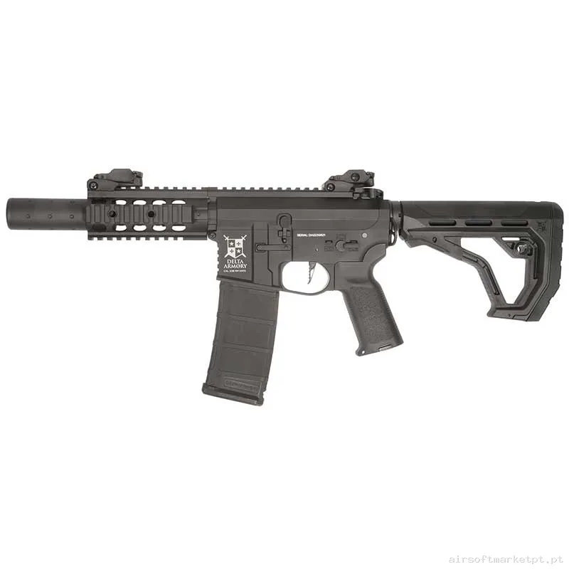 Réplica AEG M4 Delta Armory Alpha DA-A03-EGL Silent Ops CQB Eagle Full Metal negra — Rifles de Assalto (AR/M4/AK) — Airsoft Market PT