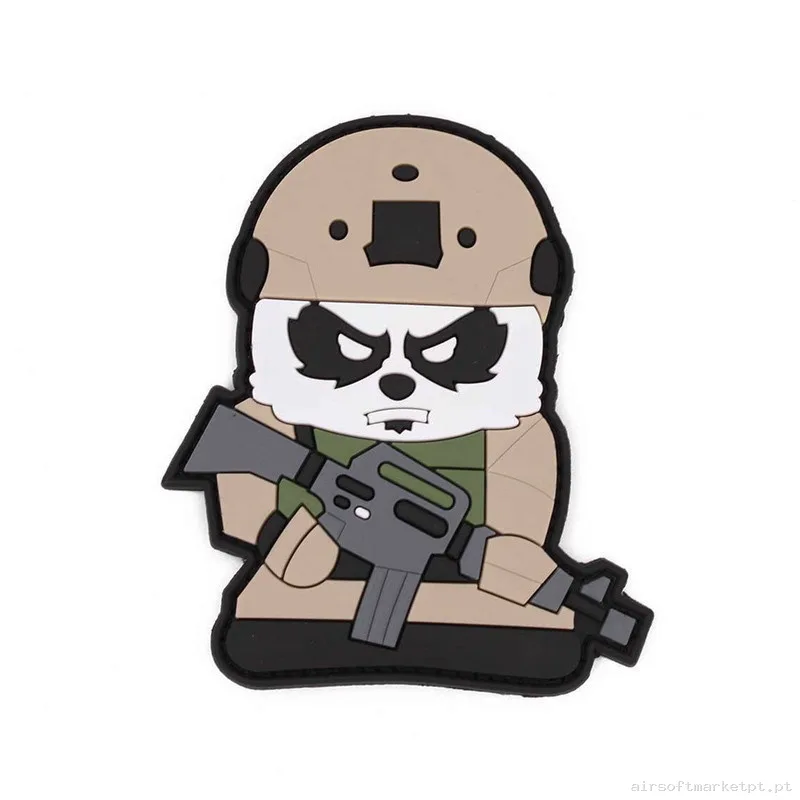Parche Oso Panda Fusilero Pvc 3D Beige Inmortal Warrior — Patches & Decoração — Airsoft Market PT