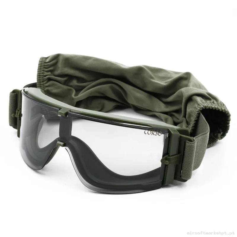 GAFA CORSO REVENGE X800 CONFUNDA + 3 LENTES INTERCAMBIABLES VERDE OD — Proteção Ocular & Facial — Airsoft Market PT (foto 3)