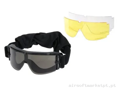 Oculos 3 Lentes Delta Tactics Preto — Proteção Ocular & Facial — Airsoft Market PT
