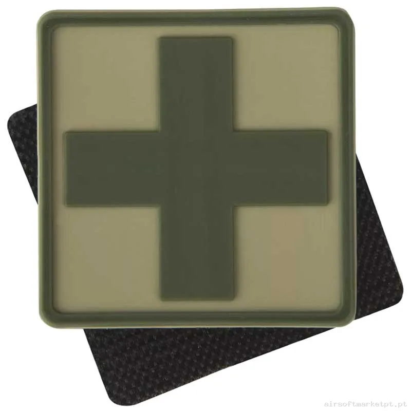 Parche de borracha em relevo Helikon-Tex Medic Cross Patch Khaki — Patches & Decoração — Airsoft Market PT
