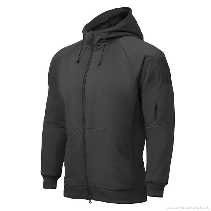 Jaqueta Conquer Fullzip Tactical Hoodie preta — Vestuário (Fardas) — Airsoft Market PT