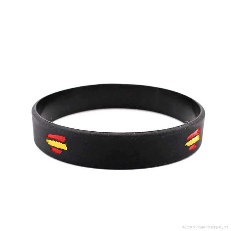 Pulsera Bandera España PVC Negra Inmortal Warrior — Outros — Airsoft Market PT