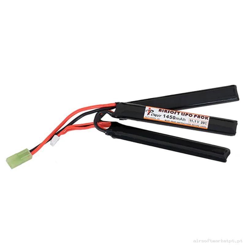 Bateria Lipo Nunchuk Triple Ipower 1450mah 11.1v 20c — Baterias & Carregadores — Airsoft Market PT