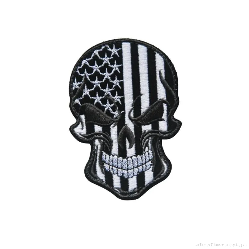 PARCHE BANDERA USA NEGRA Y BLANCA — Patches & Decoração — Airsoft Market PT