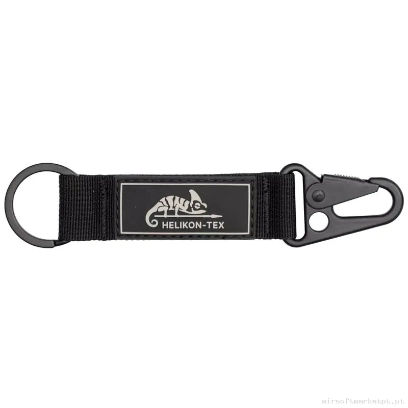 Chaveiro com Mosqueton Helikon-Tex Logo Snap Hook Keychain preto — Outros — Airsoft Market PT