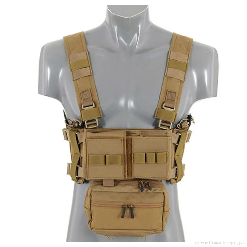Colete Chest Rig Emerson Micro Mk3 Em2961cb marrom coyote — Coletes & Rigs — Airsoft Market PT