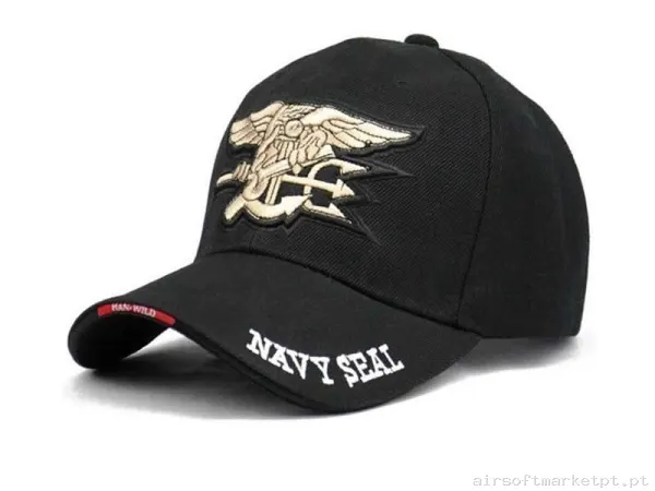 GORRA SELLO NAVY TALLA AJUSTABLE - NEGRO — Proteção Ocular & Facial — Airsoft Market PT