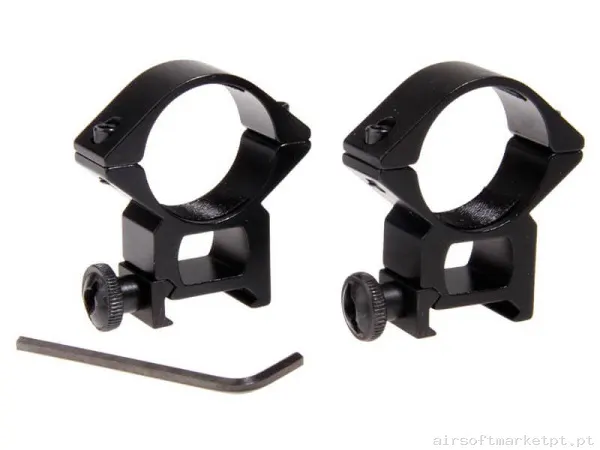 Externo Anilhas Altas 30mm Delta Tactics Trilho Weaver 2u — Acessórios & Componentes — Airsoft Market PT