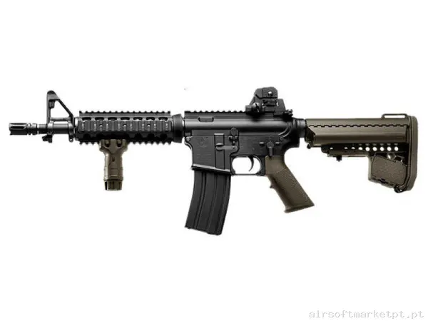 Réplica AEG M4 Tokyo Marui CQB-R Recoil Next Gen negra/Tan (Reac) — Rifles de Assalto (AR/M4/AK) — Airsoft Market PT