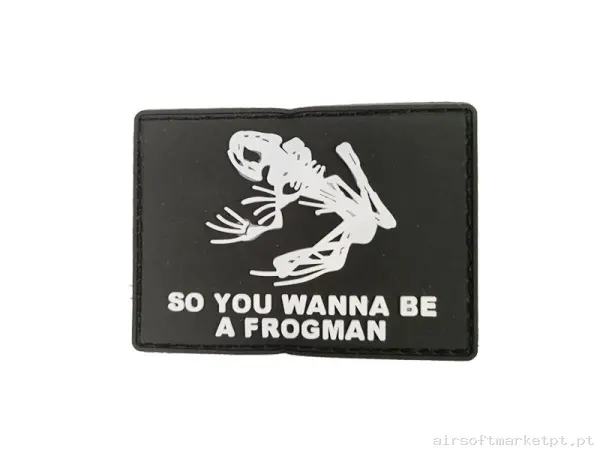 PARCHE HOMBRE RANA NAVY SEAL NEGRO/BLANCO — Patches & Decoração — Airsoft Market PT