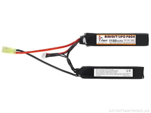 Bateria Lipo Nunchuk Dupla Ipower 1100mah 11.1v 20c — Baterias & Carregadores — Airsoft Market PT