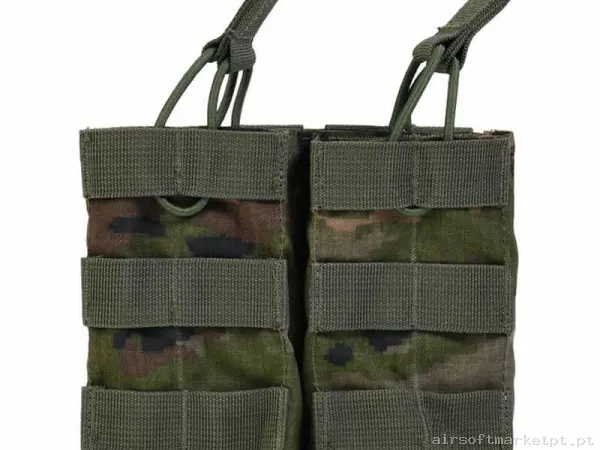 Pouch Magazine Pouch Doble G36/Ak/M14/Sr25 Delta Tactics Open Top Boscoso Pixelado — Coletes & Rigs — Airsoft Market PT