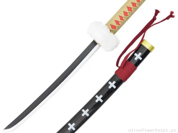 Katana Ornamental Mini Estilo One Piece Zs521rdmi-Wd (Lâmina de Bambu) (Com Suporte) — Ferramentas — Airsoft Market PT