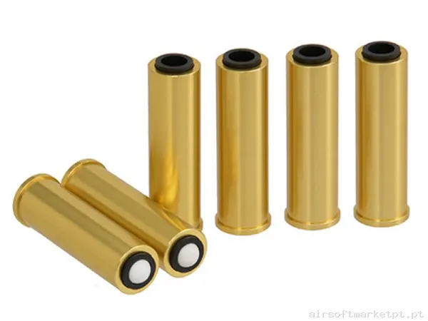 Cartuchos Revólver Hfc HC-131M Dorado 6u — Carregadores / Magazines — Airsoft Market PT