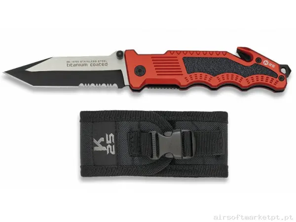 Faca Tática K25 18759 Revestida em Titânio 8.5cm com Estojo — Ferramentas — Airsoft Market PT
