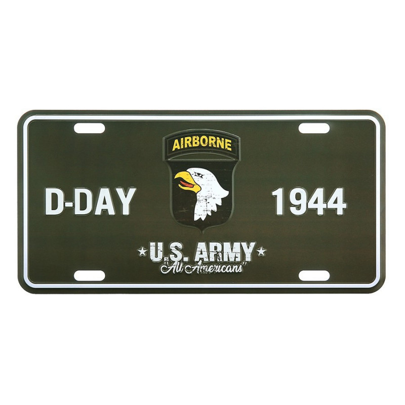 Placa Matrícula "D-Day 1944 101st Airborne" — Outros — Airsoft Market PT