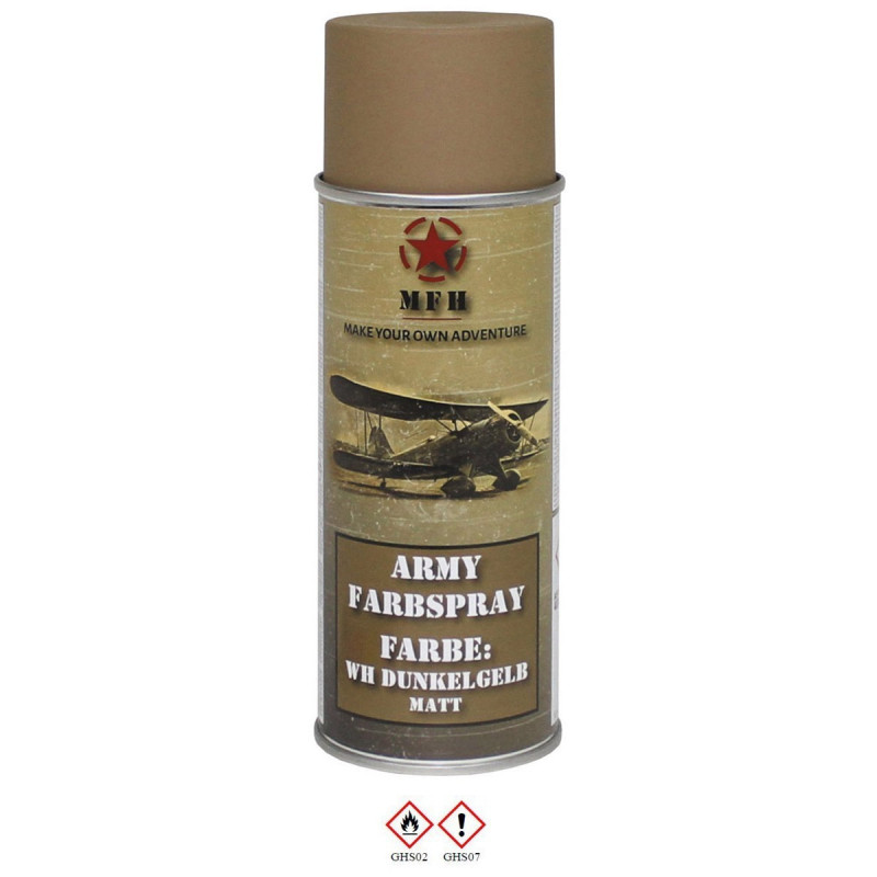 Spray Militar Amarelo Escuro Mate [MFH] — Outros — Airsoft Market PT