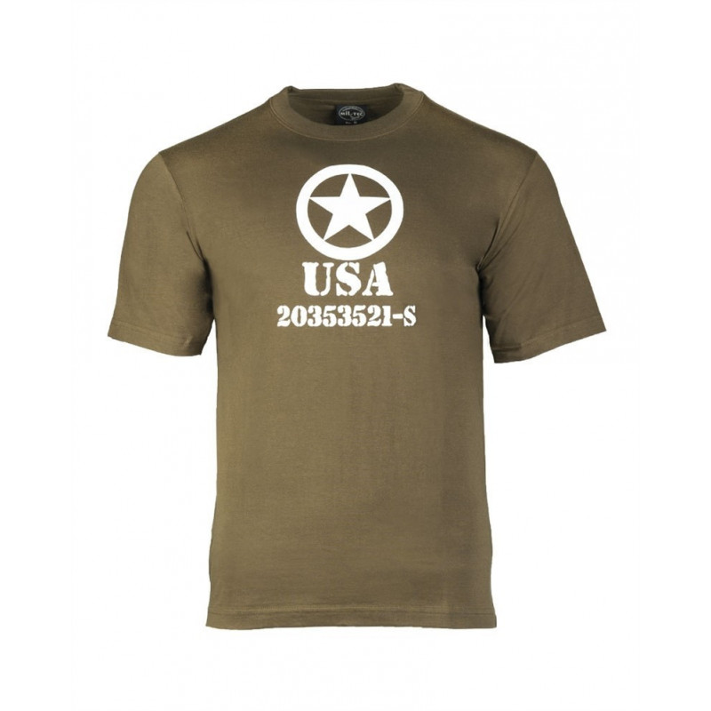 T-Shirt "Allied Star" Olive [Miltec] — Vestuário (Fardas) — Airsoft Market PT