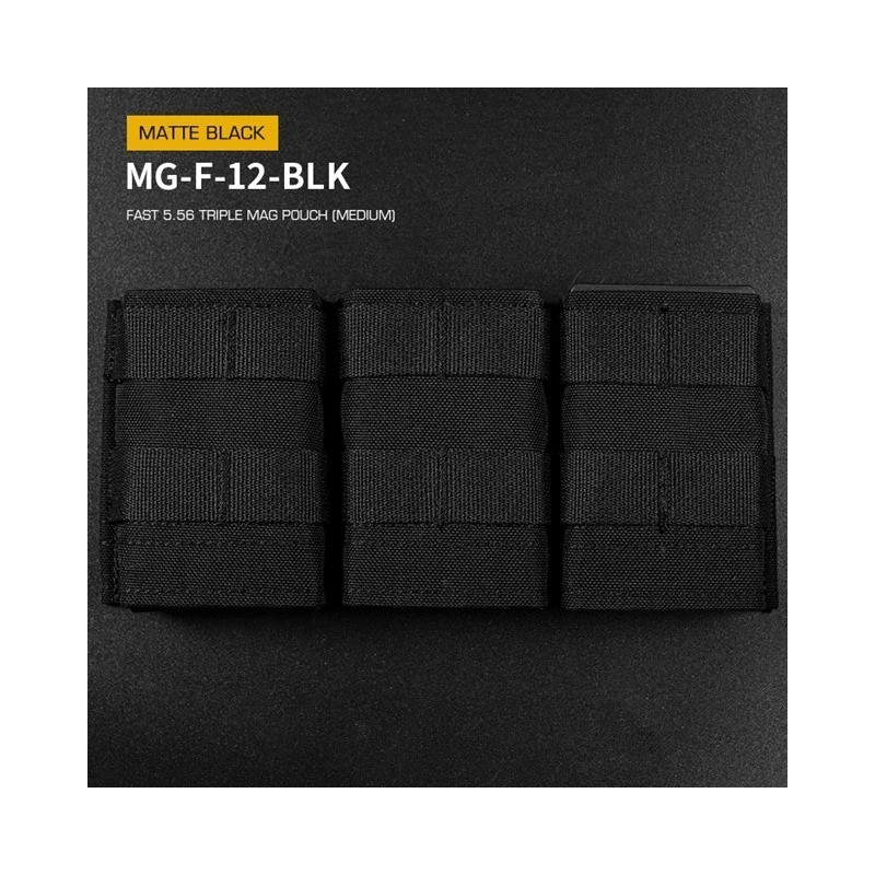 Bolsa Tripla Média para Carregadores 5.56 FAST Type – Preta — Coletes & Rigs — Airsoft Market PT