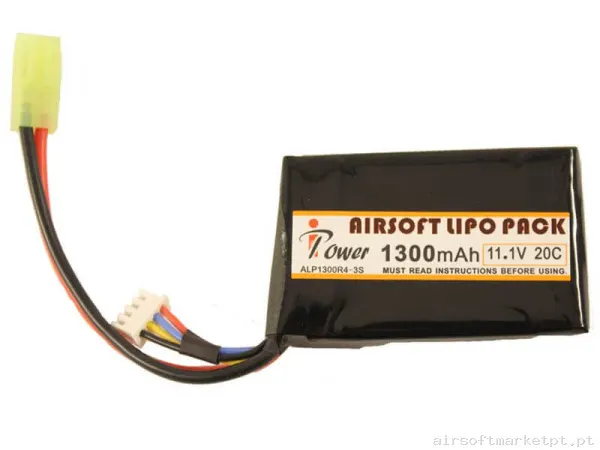 Bateria Lipo Stick Mini Ipower 1300mah 11.1v 20c — Baterias & Carregadores — Airsoft Market PT