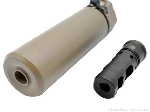 Externo Supressor Corto Angry Gun Full Marking Version Dark Earth — Acessórios & Componentes — Airsoft Market PT