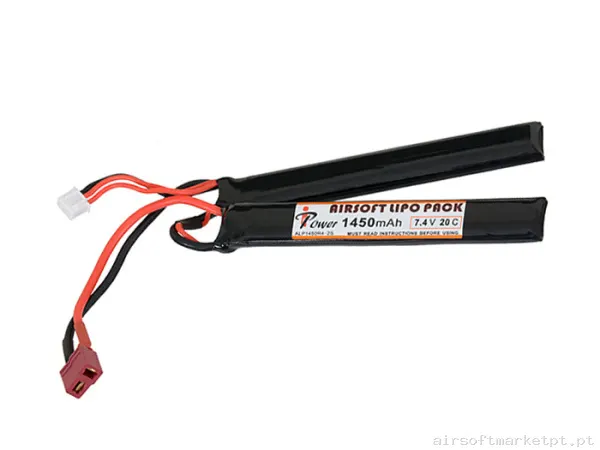Bateria Lipo Nunchuk Dupla Ipower 1450mah 7.4v 20c (T-Plug) — Baterias & Carregadores — Airsoft Market PT